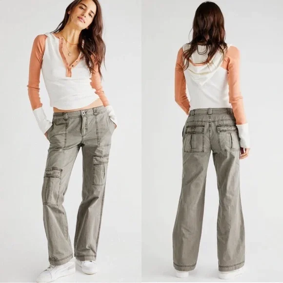 Free People The Thing Is Low-Rise Utility Cargo Pants - Picture 2 of 16